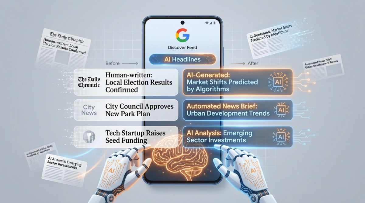 Google AI Rewrites News Headlines in Discover Feed