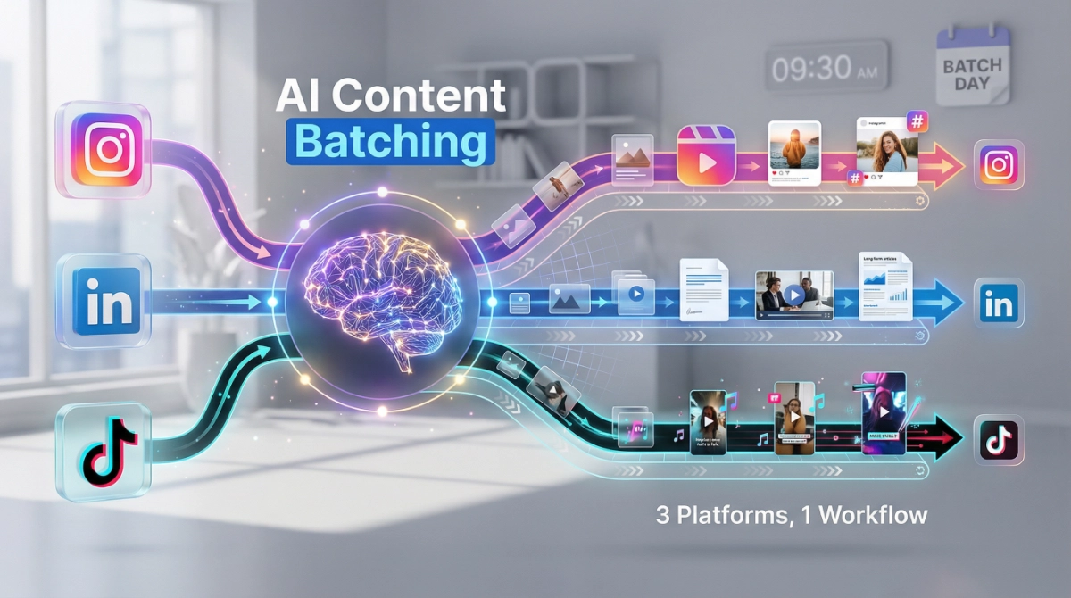 How to Batch Content on Instagram, LinkedIn & TikTok with AI